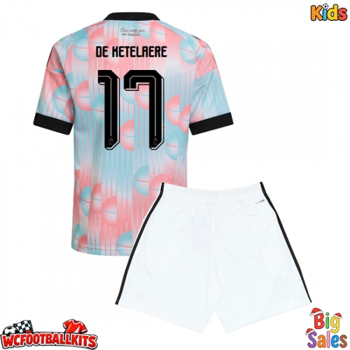 Belgium Charles De Ketelaere #17 Replica Away Stadium Kit for Kids World Cup 2026 Short Sleeve (+ pants)